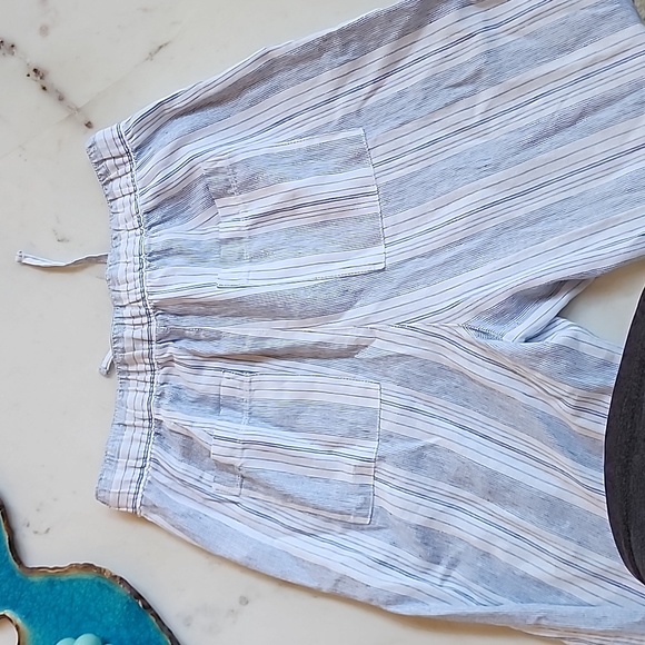 NWT Banana Republic Gap wide leg striped linen beach pants size medium - Picture 5 of 16